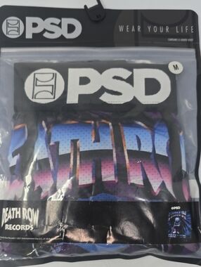 PSD Men’s Boxer Briefs  Death row records– Black with Purple and Blue
